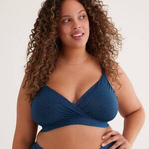 Penningtons PENN Crossed and Draped Chest Bikini Top Shimmer Blue Size X